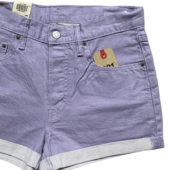 Levi’s 501 Cuff Lavender Shorts Mid Rise W30 NWT - Picture 2 of 8